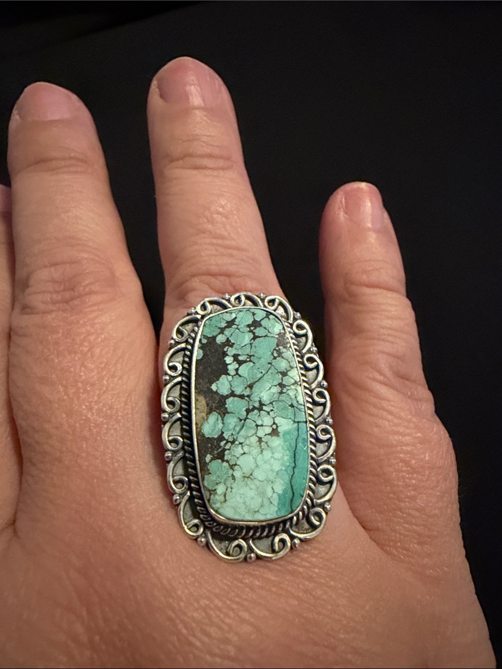 Turquoise Sterling Silver Ring -9.5